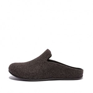 Black FitFlop CHRISSIE II E01 Haus Felt Women's Slippers | PZ8120563