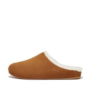 Black FitFlop SHOVE Shearling-Lined Suede Men's Slippers | IR1975680