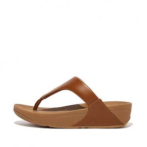 Brown FitFlop LULU Leather Toe-Post Women's Sandals | JB0134862