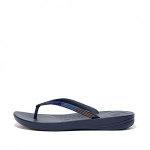 Grey FitFlop IQUSHION Ombré Sparkle Women's Flip Flops | CW3592106