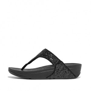 Grey FitFlop LULU Glitter Toe-Post Women's Sandals | LX1378269