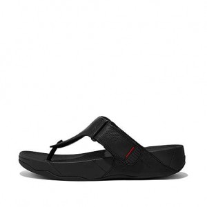 Lemon FitFlop TRAKK II Leather Toe-Post Men's Sandals | QZ4235176