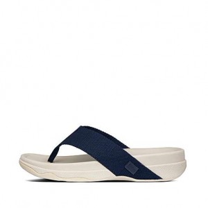 Metal / Stripes / Navy FitFlop SURFER Toe-Post Men's Sandals | YB2518096