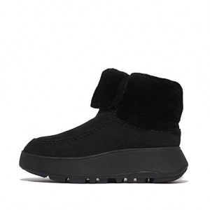 Multicolor FitFlop F-MODE Crochet-Stitch Double-Faced Shearling Flatform Moc Women's Boots | QH5281376