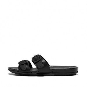 Multicolor FitFlop GRACIE Buckle Two-Bar Leather Women's Slides | EC1265398