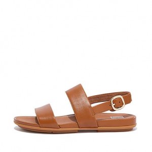 Navy FitFlop GRACIE Leather Back-Strap Women's Sandals | ZM3480972