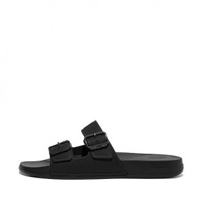 Pink FitFlop IQUSHION Two-Bar Buckle Men's Slides | PH0814297