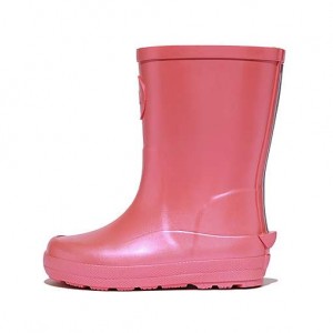 Pink / Black FitFlop WONDERWELLY Pearlized Ergonomic Waterproof Kids' Wellington Boots | HV1287496