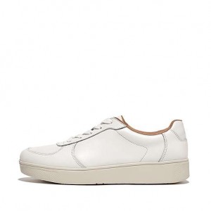 White FitFlop RALLY Leather Panel Women's Sneakers | EP1326485