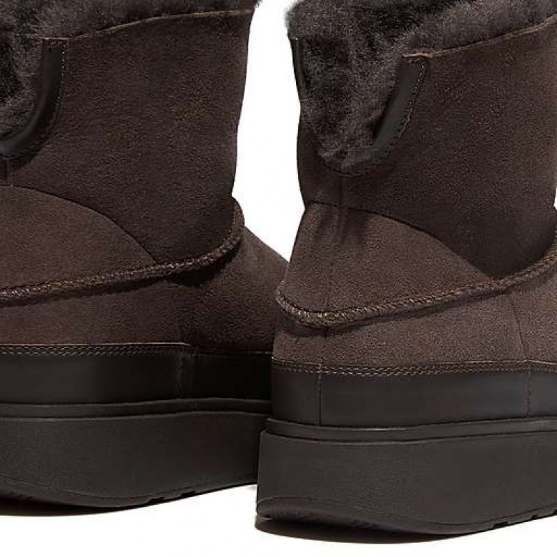 Black FitFlop GEN-FF Mini Double-Faced Shearling Women's Boots | EY5927086