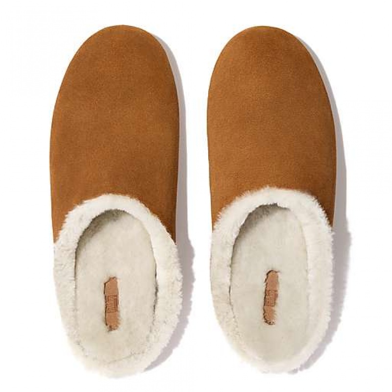 Black FitFlop SHOVE Shearling-Lined Suede Men's Slippers | IR1975680