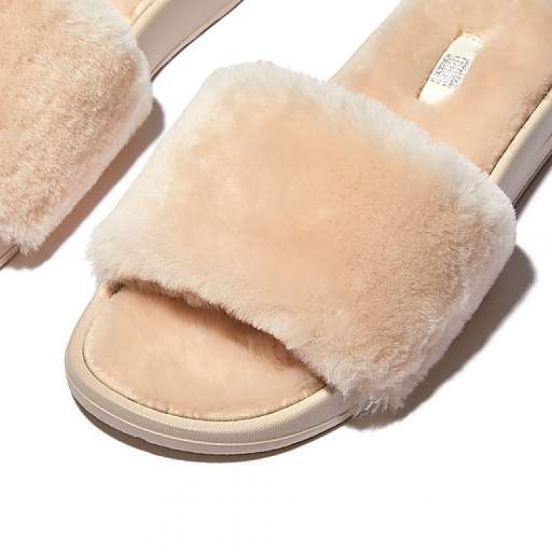 Blue FitFlop IQUSHION Shearling Women's Slippers | HT1980352