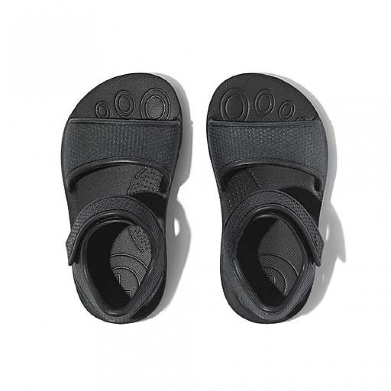 Blue FitFlop IQUSHION Shimmer Ergonomic Back-Strap Kids' Sandals | CI8261905