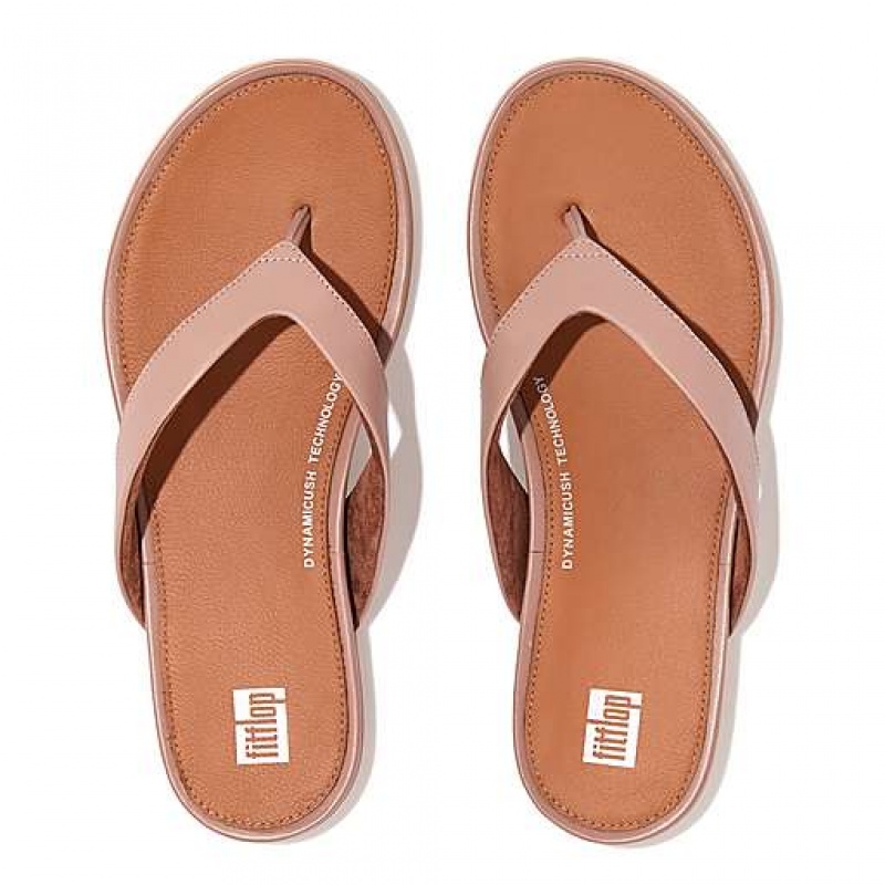 Brown FitFlop GRACIE Leather Women's Flip Flops | RW2039154