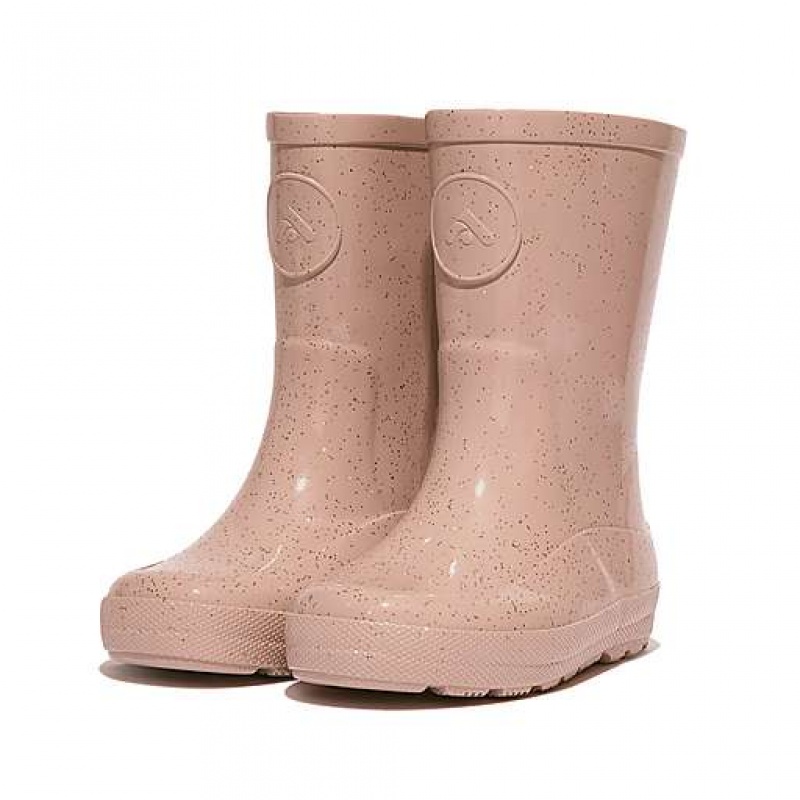 Chocolate FitFlop WONDERWELLY Glitter Ergonomic Kids' Rain Boots | IR7348092