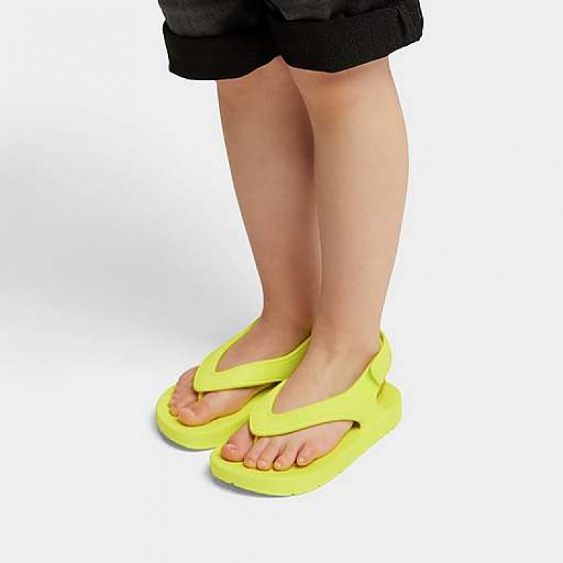 Green FitFlop IQUSHION Ergonomic Back-Strap Kids' Flip Flops | RA8261937