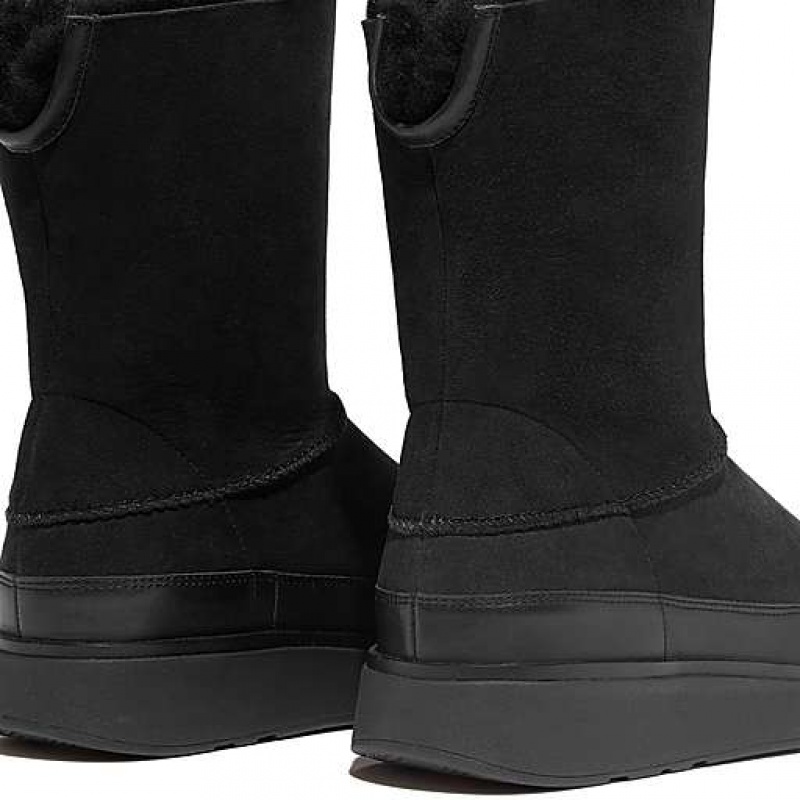 Grey FitFlop GEN-FF Short Double-Faced Shearling Women's Boots | AT7438015