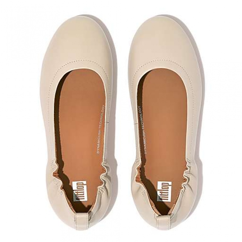 Lemon FitFlop ALLEGRO Soft Leather Ballet Flats Women's Flat Shoes | GQ3201486