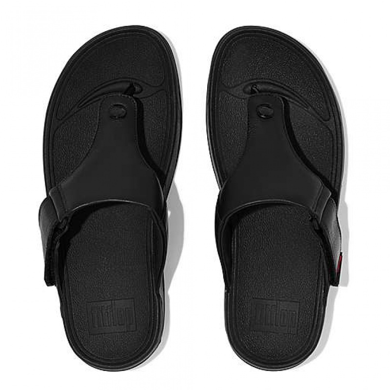 Lemon FitFlop TRAKK II Leather Toe-Post Men's Sandals | QZ4235176