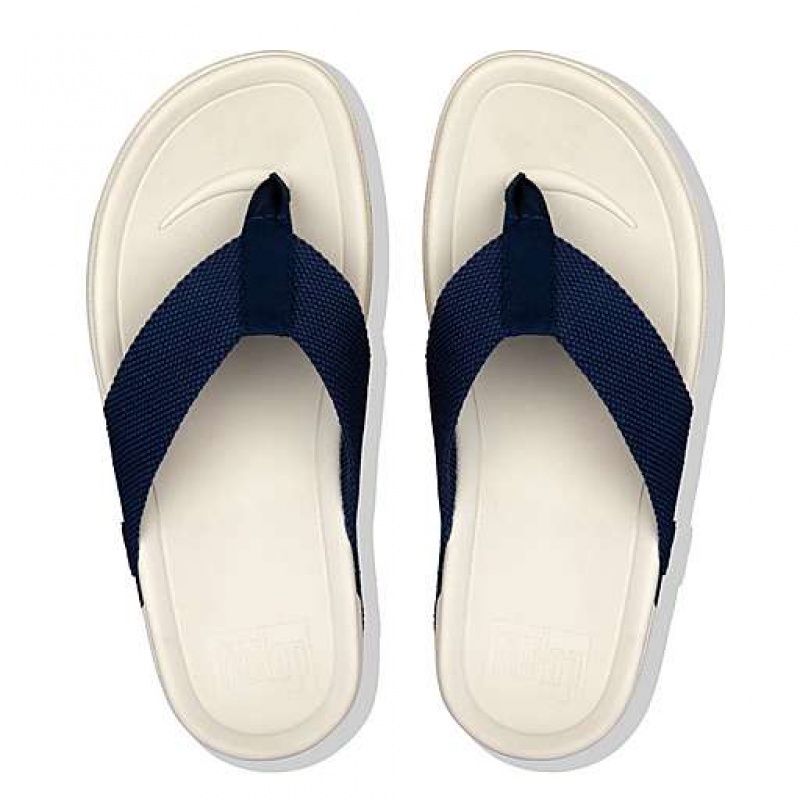 Metal / Stripes / Navy FitFlop SURFER Toe-Post Men's Sandals | YB2518096