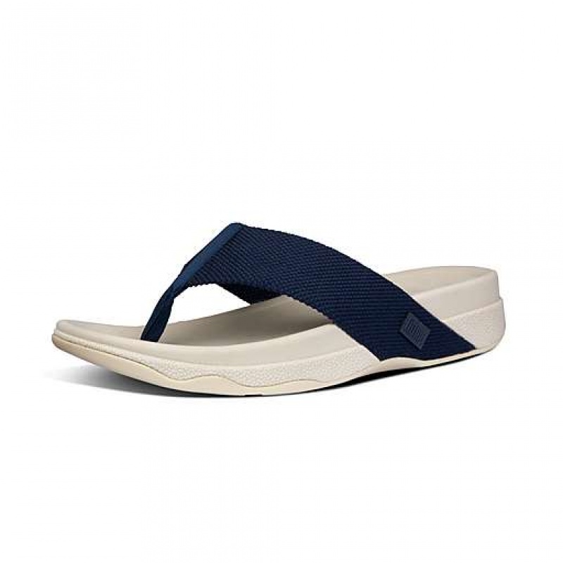 Metal / Stripes / Navy FitFlop SURFER Toe-Post Men's Sandals | YB2518096