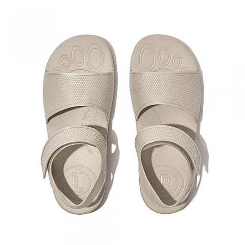 Navy FitFlop IQUSHION Shimmer Ergonomic Back-Strap Kids' Sandals | AU5368024