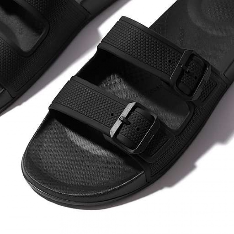 Pink FitFlop IQUSHION Two-Bar Buckle Men's Slides | PH0814297