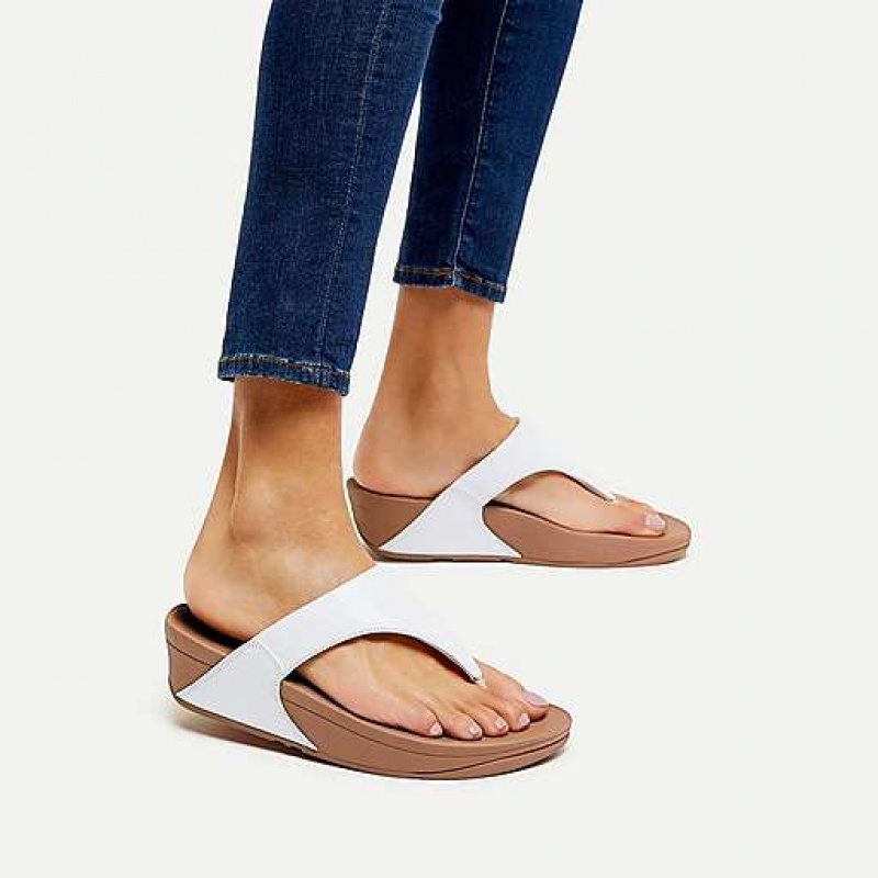 Pink FitFlop LULU Leather Toe-Post Women's Sandals | XW4561972