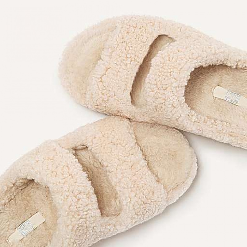 Pink FitFlop SHUV Two-Bar Shearling Women's Slippers | LW1903874