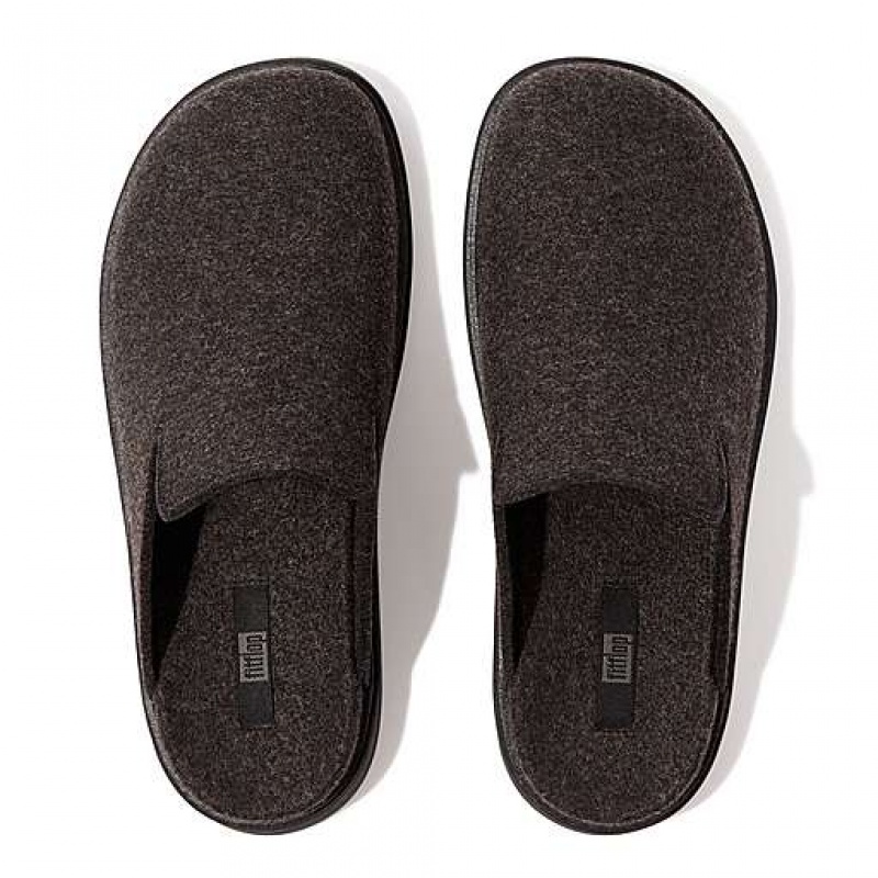 White FitFlop GEN-FF e01 Felt Men's Mules | FZ9807164